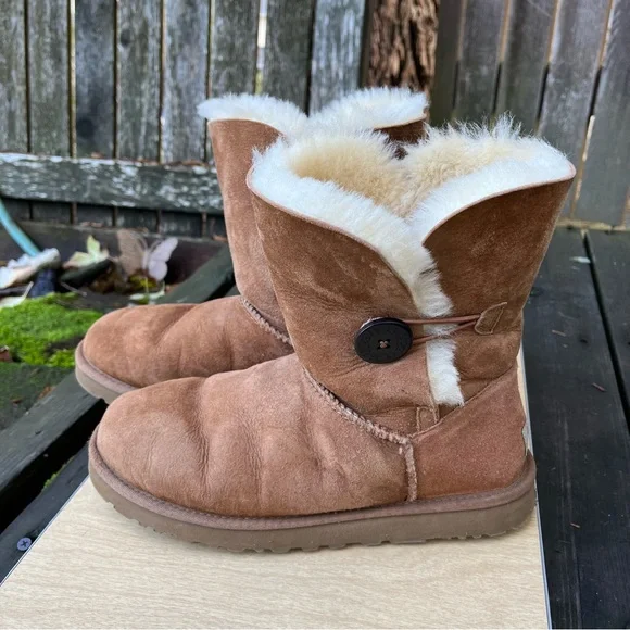 UGG Chestnut Brown Suede Shearling Lined Boots UGG® Classic II Genuine Shearling Lined Boot (Women) | Nordstrom main image 3